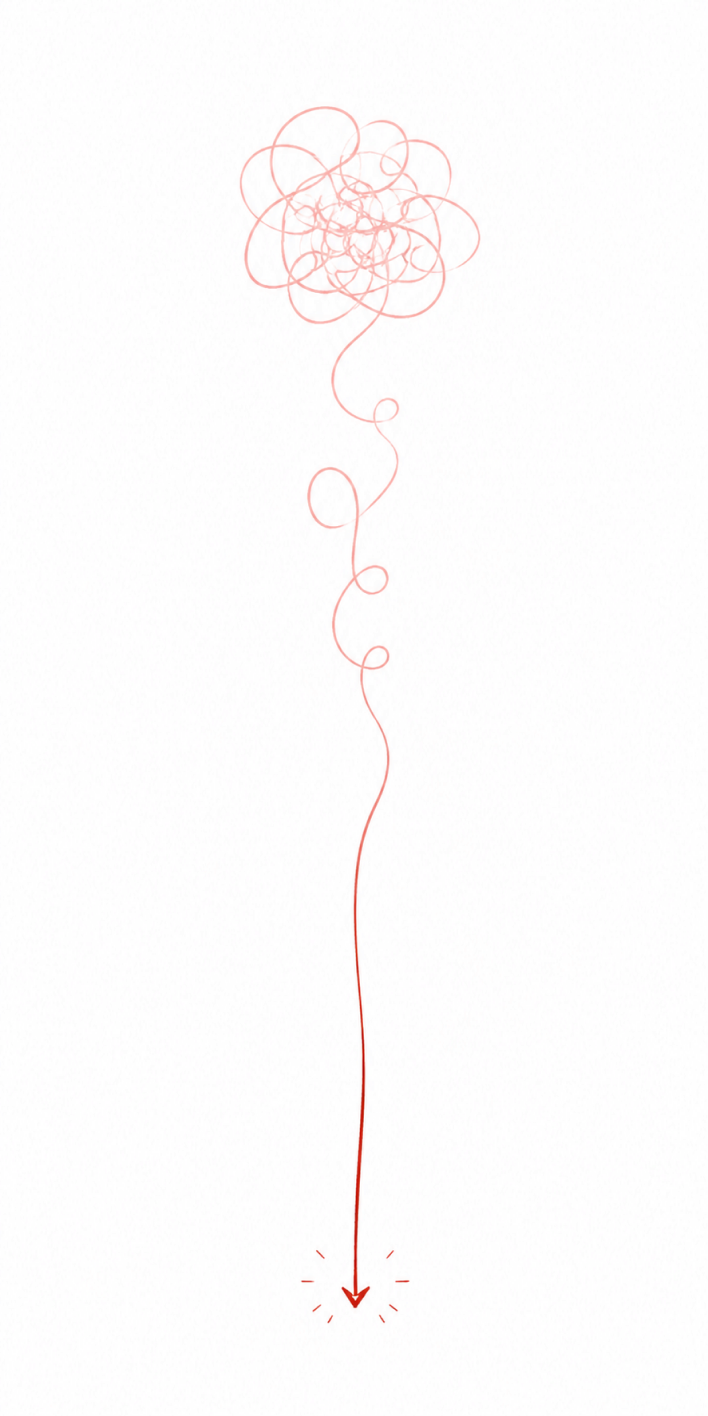 もつれた線のイラスト